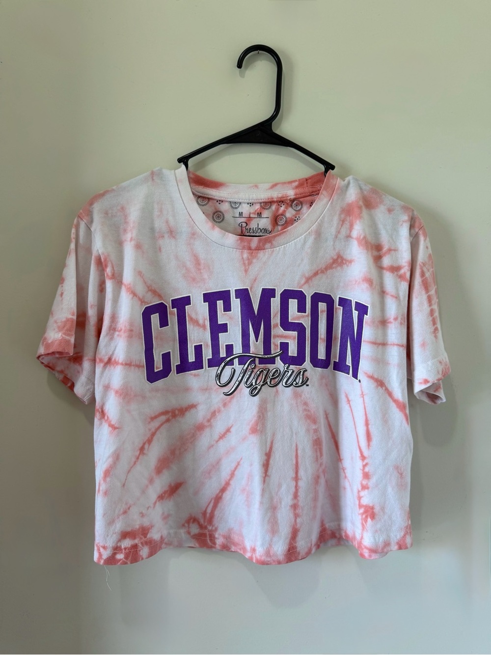 Pressbox Clemson Tigers Tie-Dye Cropped T-Shirt